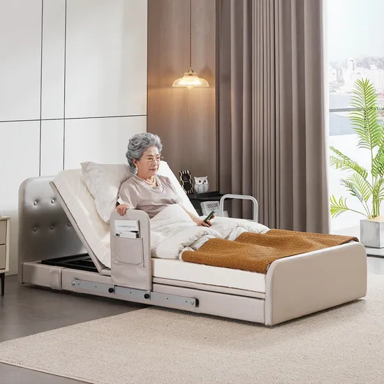 Okin Motor Electric Adjustable Home Care Bed for Elderly Support