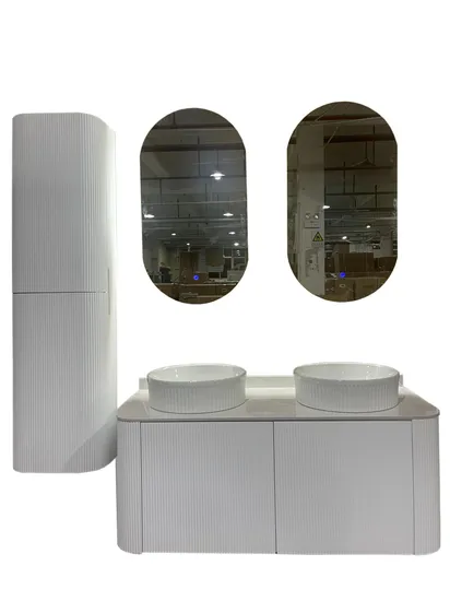Luxury and Modern Design Floating White PVC Bathroom Vanity Supplier Mirror Cabinet Wall Mounted Bathroom Cabinet
