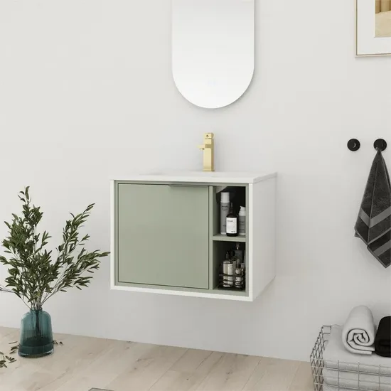 Stylish Bathroom Floor Cabinet Side Storage Cabinet with 3 Drawers and 1 Cupboard Grey\ Black