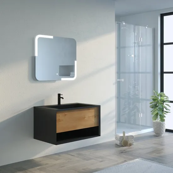 Factory Outlet Latest Touch Screen Bathroom Vanity with Accessories for MDF Comliance