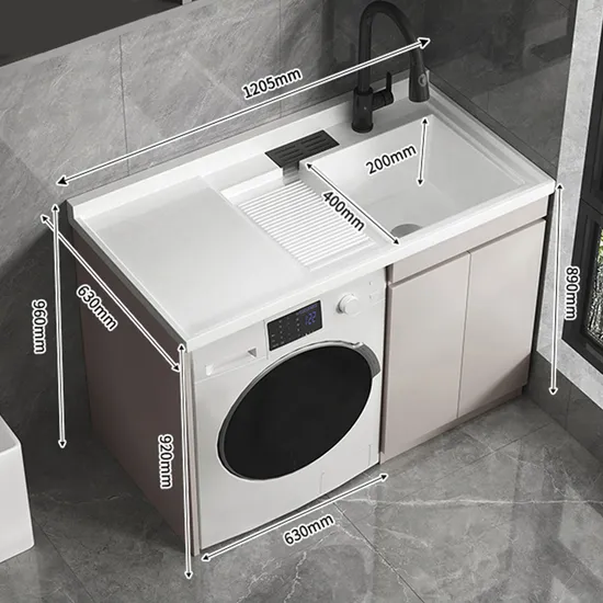 1200mm Quality Service Washing Machine Washing Closet Modern Single Sink Laundry Cabinet