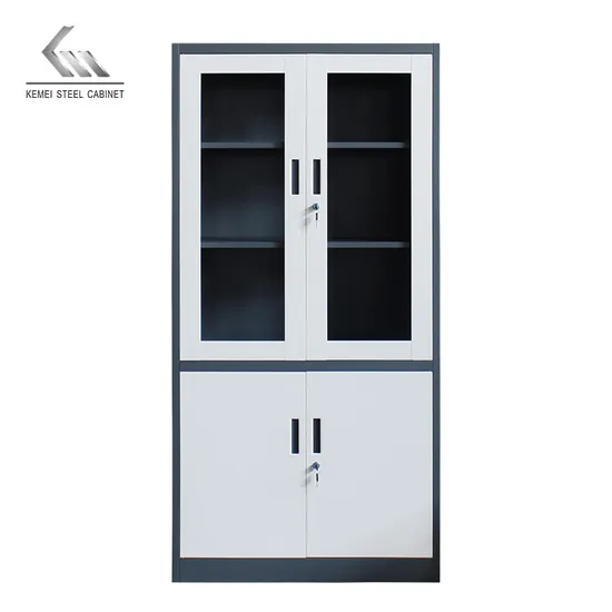 Wholesale Office Furniture Steel File Cupboard with 2 Glass Door Metal Storage Cabinet