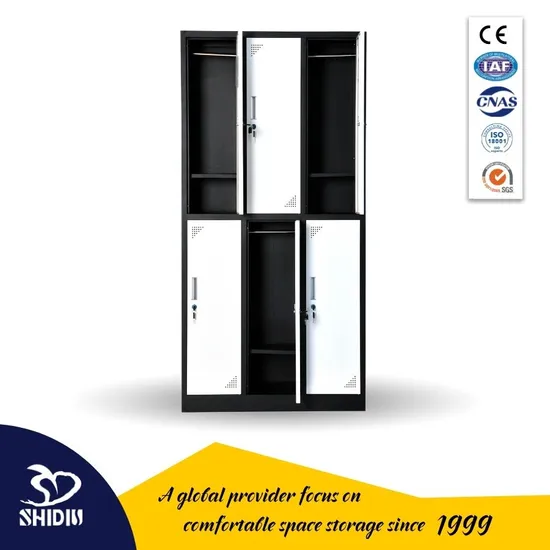 Modern Metal Office Furniture 6 Door Steel Clothes Locker