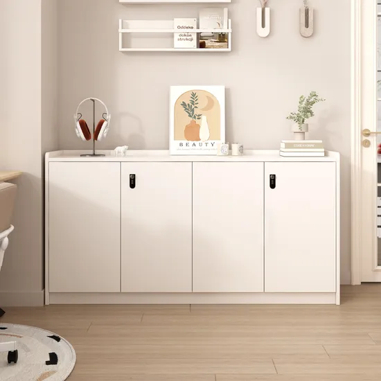 Modern Office Home Wood 4 Door Lockable Filing Cabinets