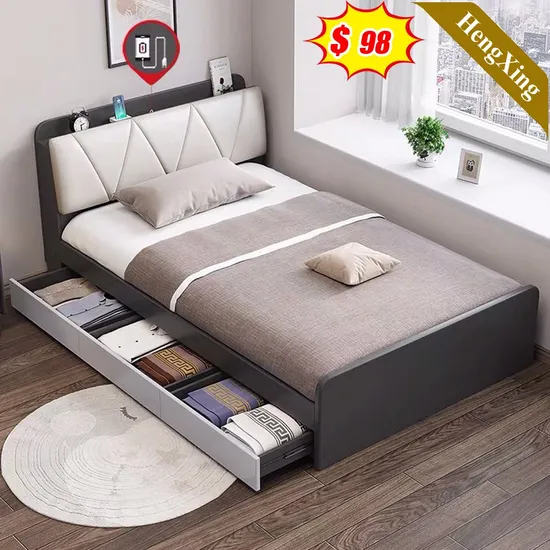 Foshan Cheap Modern Bedroom Sets Furniture Wood Wall Hotel Storage Beds