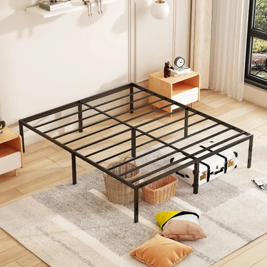 Easy Assembly Metal Frames Black 18" Full Twin Double Metal Folding Bed