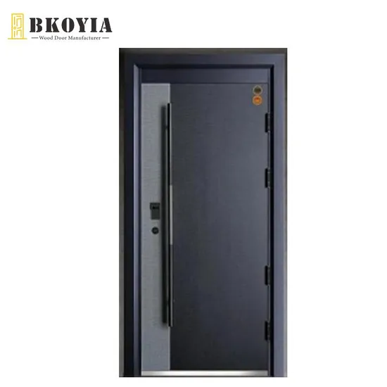 Black Gray Spliced Metal Burglar Bedroom Door Pl09