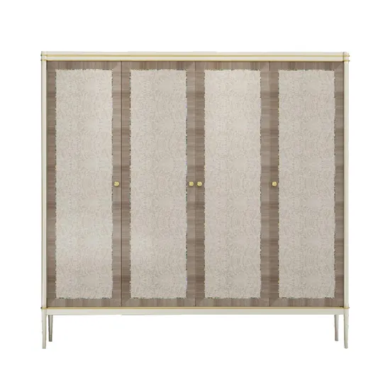 New Products Modern Home Furniture Bedroom Set Luxury Wooden 4 Door Closet Clothes Wardrobe