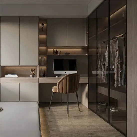 PA Custom Design Furniture Luxury High End Modern Wardrobe Glass Door Bedroom Clothes Wardrobe