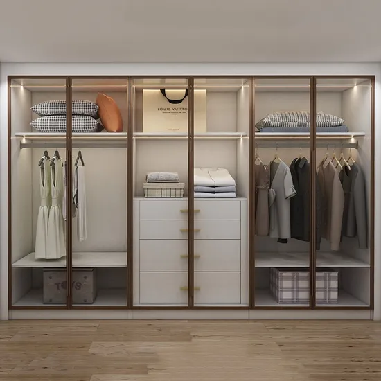Nordic Bedroom Wall Mountanted Cloakroom Wardrobes Modern Self Assembly Build in Wall Acrylic Finish Wardrobe