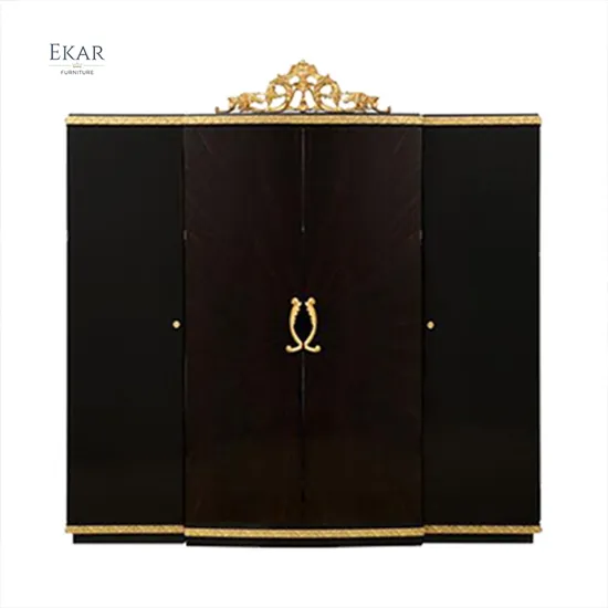 Classic Wooden Wardrobe with Double Doors for Bedroom Storage