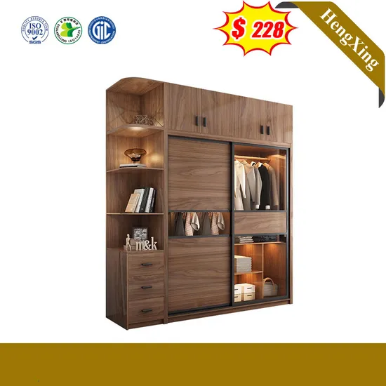 Nordic Style Simple Modern Push-Pull Sliding Door Economic Bedroom Cabinet Wardrobe