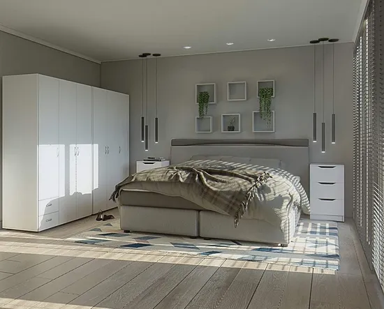 Wardrobe Top Cabinet PVC Panel Customized Wood Closet
