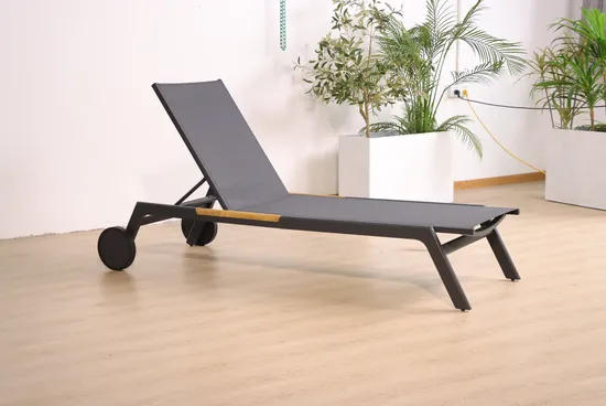 Courtyard Leisure Luxury Patio Beach Bed Aluminum Outdoor Furniture Sunbed Garden Daybed Sun Lounger Chaise Lounger