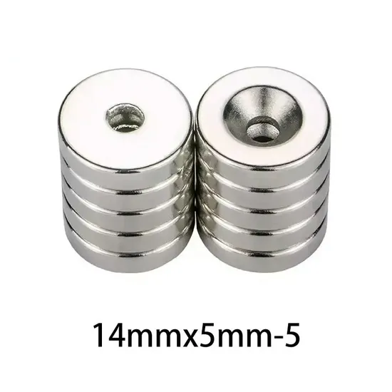 14X5-5mm Disc Strong Powerful Magnets Hole Countersunk Round Neodymium Magnet