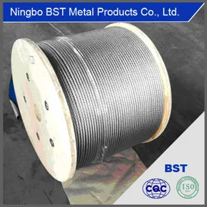 Manufacturer 7X7 7X19 2mm - 24mm Galvanized Galfan Wire Rope