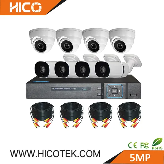 8 Channel 5MP Ahd Hybrid DVR and 4PCS Ahd SDI Dome IR Cameras and 4PCS Cvi Tvi SDI Bullet IR Cameras Package Kits System