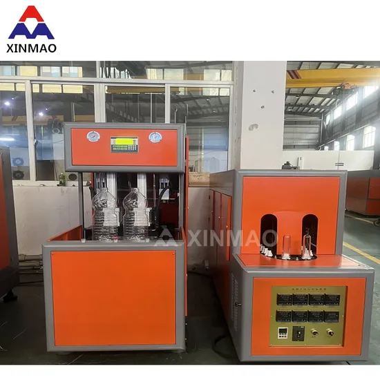 Xinmao Semi Auto 2cavity Water Bottle Blow Molding Machine Drinking Water Pet Bottles Blowing Molding Bottle Making Machine