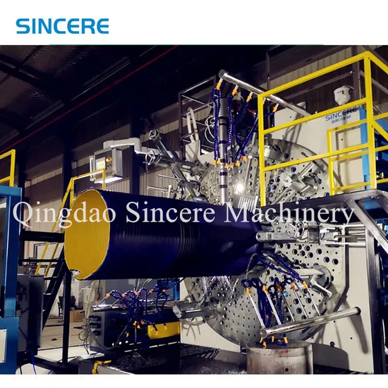 Plastic HDPE/PP/PE Hollow Wall Winding Pipe Machine with Single Screw Extrduer