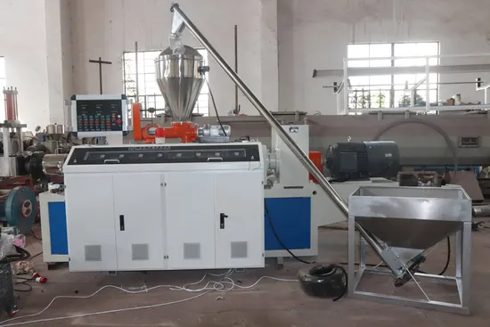 Conical Twin Screw Extrusion Machine Hot Cutting System PVC Pelletizing Line Plastic Granulating Line