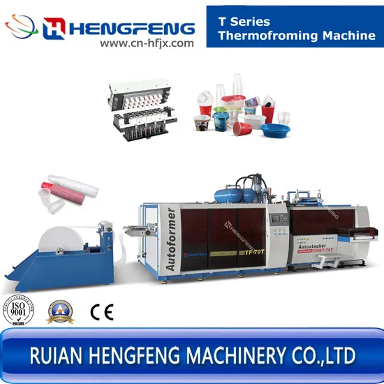 Plastic Cup Thermoforming Machine for Water Cup/Ice Cream/Coffee Cup (HFTF-70T)