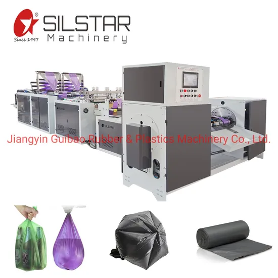 Star Sealing Automatic Corn Starch Double Line High Speed Eco Friendly PE Biodegradable Recycle Material Rubbish Garbage Trash Flat Bag Making Machine