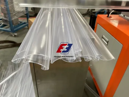 Russia Exported Sj45 Sj50 Single Screw Co-Extruder/Extrusion Two Colors PVC Shelves Display Price Tag Holder Profile Making Production Line