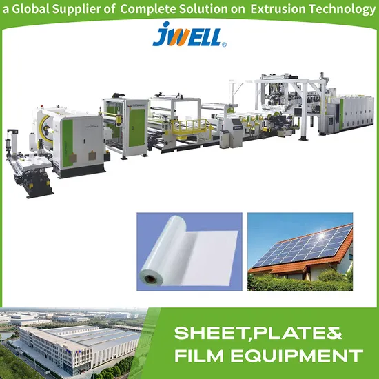 Jwell PE Polyethylene Solar Photovoltaic Sheet Making Automatic Plastic Machine Equipment Production Extruder Line