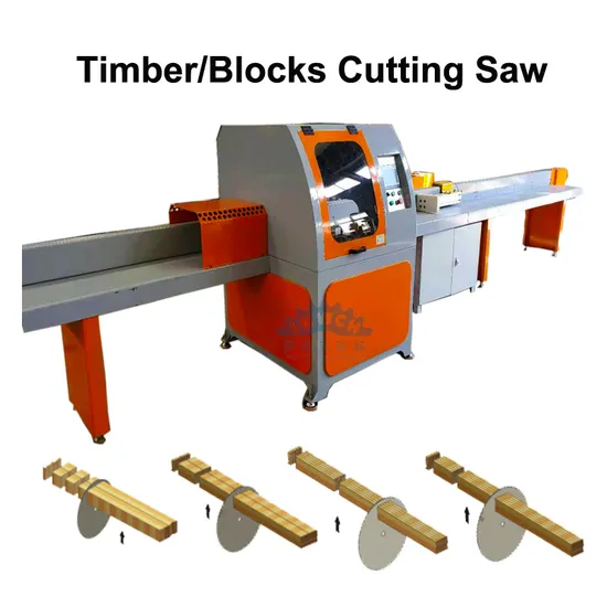 High Precision Siemens PLC Electric Wood Timbers Cut off Saw