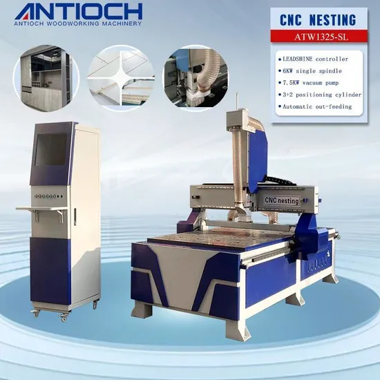 Advanced Single Spindle 7.5kw Inverter CNC Nesting CNC Router with Automic Unloading