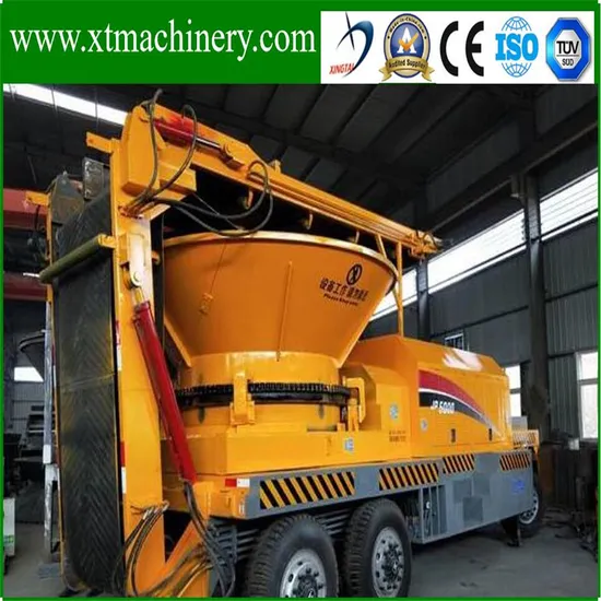 Discharge Belt Foldable, Diesel Engine, 6 Moving Wheels Log Stump, Log Root Crusher