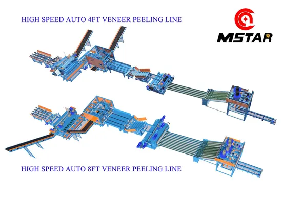 High Speed Automatic Veneer Peeling Line 4FT and 8FT for Plywood Machinery