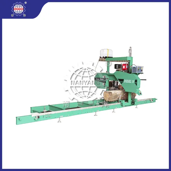 Nanyang Mj375/C Diesel Portable Sawmill China Manufacturers 600mm Sawing Diameter Automatic Horizontal Band Saw
