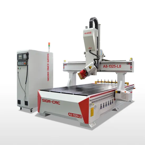 1325 4 Axis Atc CNC Router Machine with Rotating Spindle for Wood Lathe MDF Furniture Doors CNC Router Machine
