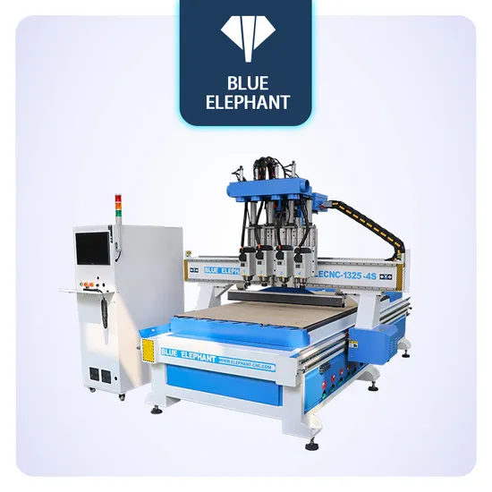 Affordable 1325 Multi-Head Wood CNC Router with 4 Spindles Adopting Automatic Tool Sensor