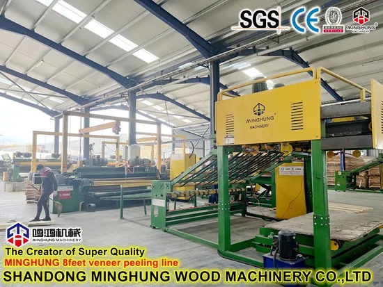 Wood Veneer Peeling and Cutting Machine for Veneered Plywood Making