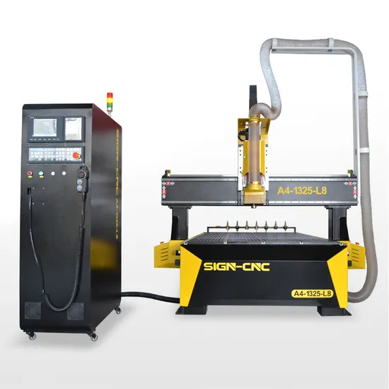 Woodworking Machinery of 1300*2500*300mm Size Sign CNC A4-1325-L8 Atc Wood Router Engraving Machine