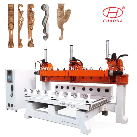 Multi Spindles 5 Axis Roary Wood CNC Router for 3D Products