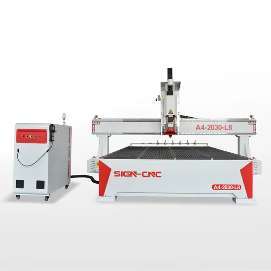 Atc CNC Router A4-2030-L8 Woodworking Router with 2000*3000mm Automatically Tools Change Working on Wood/MDF/Acrylics
