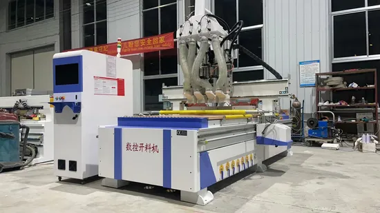 Highly Efficient Multi Process Engraving Machine for Wood Door Cabinet 3D Multi Spindle CNC Router Four Workstage Atc CNC Router