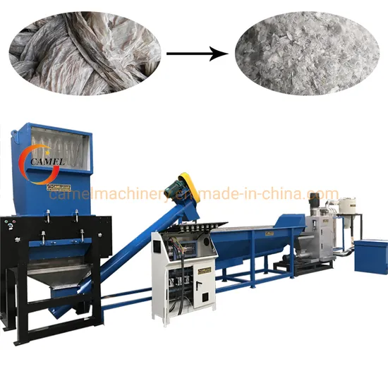 500kg/H PE PP Waste Plastic Film Bags Recycling and Washing Cleaning Machine with Heavy Duty Crusher