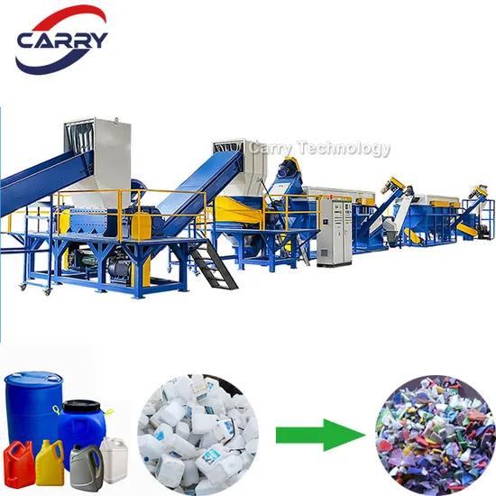 Scrap HDPE PP Hard Household Plastic Waste Recycling Machine Pet PE ABS PVC Rigid Bottles Containers Buckets Washing Line