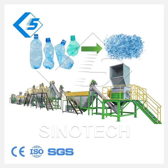 Sinotech Pet PP PE 500kg/H-3000kg/H Waste Pet Plastic Bottle Washing Recycled Granulator Plastic Recycling Machine/Machinery/Line