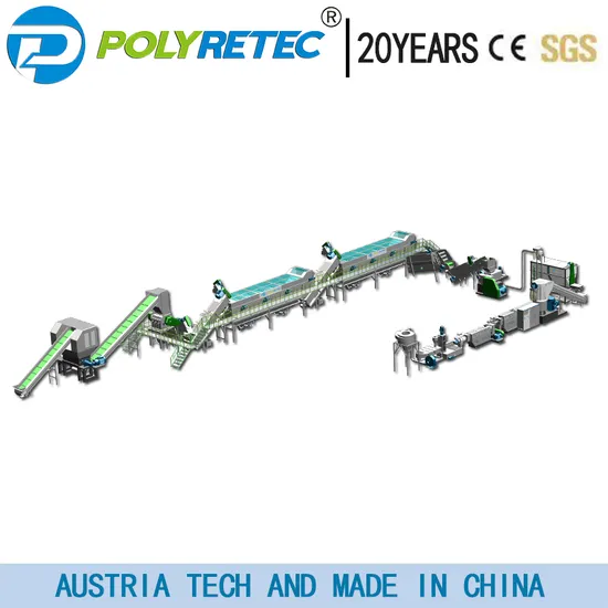 Low Energy Consumption Plastic PP LDPE LLDPE Film Washing Recycling Machine Plant with Squeezer