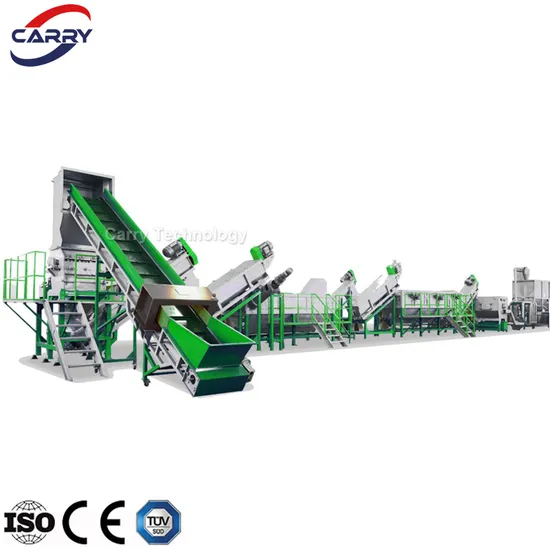 Carry 300-1500 Kg/H PE LDPE HDPE Film Bags Containers Buckets Barrel Bottles Lids Soft Hard Rigid Waste Washing Line Polyethylene Recycling Machine