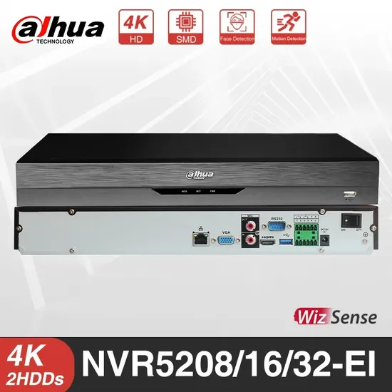 Dahua Original 16 Channels 1u 8poe 2HDD Wizsense Network Digital Video Recorder (NVR5216-8P-EI)