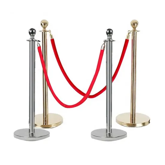Pole and Ropes Crowd Control Barrier Stanchion Post Red Carpet for Events