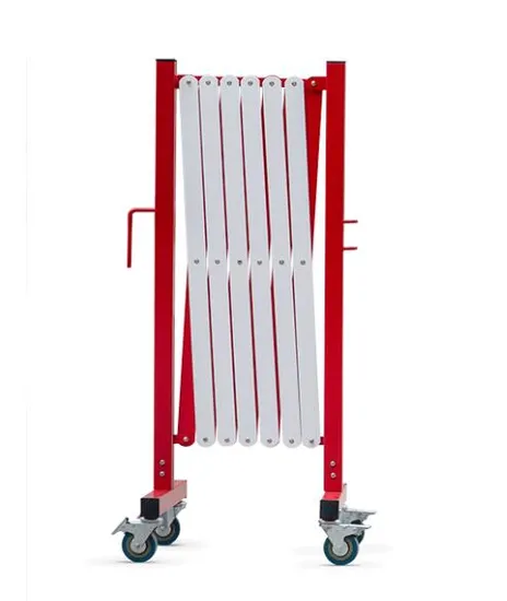 Opt23 Factory Construction Building Site Collapsible Barricade Fences Wheels Aluminum Expandable Barrier
