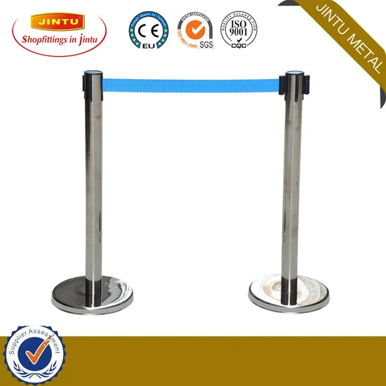 Airport, Bank Supermarket Que Manager Retractable Barrier Standing Poles