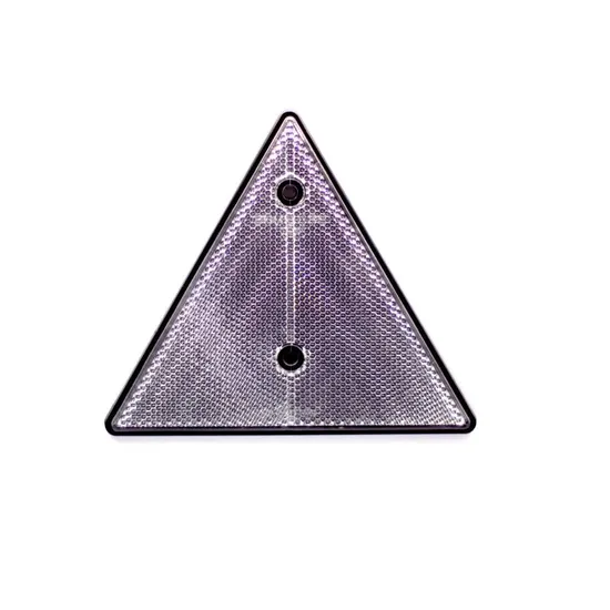 White Triangle with Black Base Screw Auto Truck Trailer Reflex Reflector
